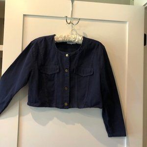 Blue denim crop jacket by Paris Blues